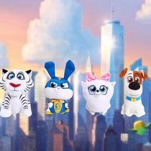 The Secret Life of Pets 2 Hu Max Gidget Captain Snowball 6" Set of 4 Plush HTF